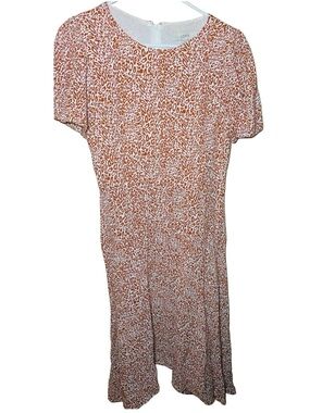 Ann Taylor LOFT Women Small Leopard Short Sleeve Spring Dress